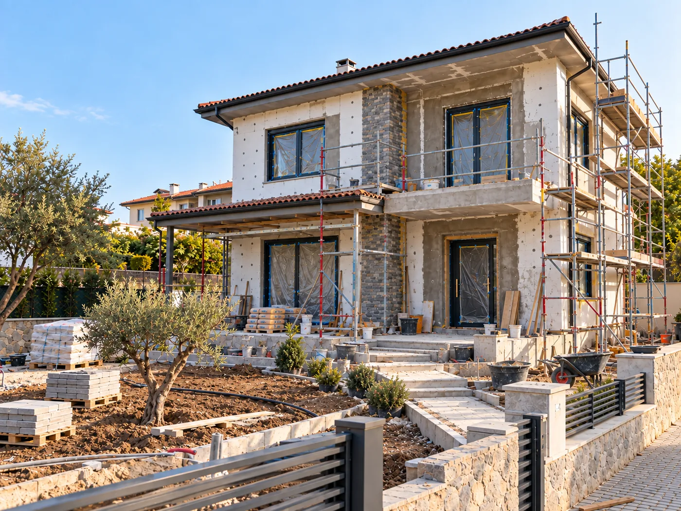 02 — Cephe ve bahçe yapım aşaması